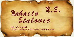 Mahailo Štulović vizit kartica